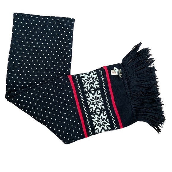 Vintage Eddie Bauer Wool blend Knit scarf - snowflake double layer, unisex - Picture 9 of 9